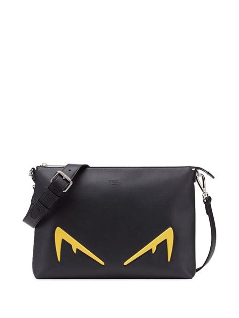 ssense fendi messenger bag|Fendi: Black Bag Bugs Mono Eye Messenger Bag .